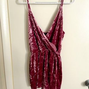 Pink velvet NEVER WORN romper